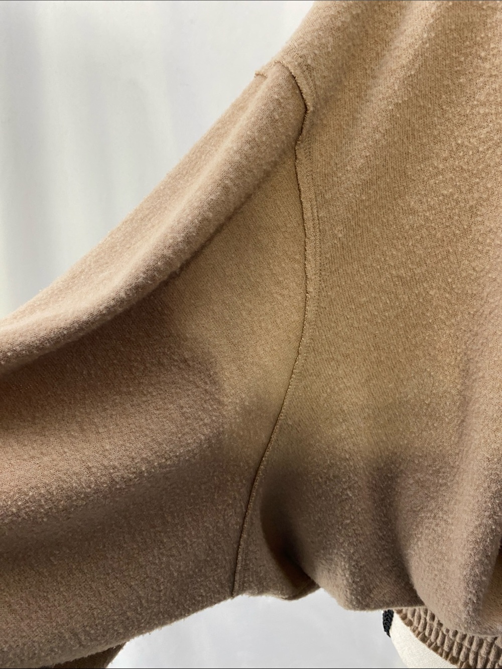 WE THE FREE Taupe Off‑Shoulder Smocked Hem Long Sleeve Sweater—L - Picture 6 of 15